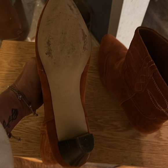 Anthropologie Silent D Taites Cowboy Boots Kitten Heeled Boots Taupe Size 40 - Picture 12 of 13